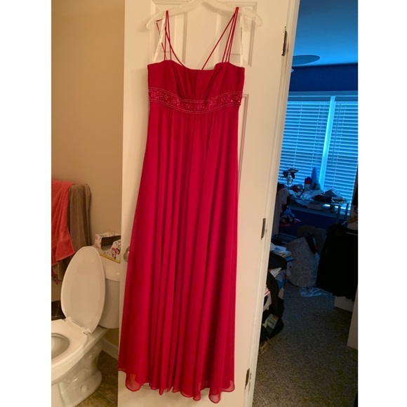 David's Bridal Dresses & Skirts - David’s Bridal Strappy Long Red Formal Dress Sz 10